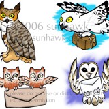owl mail sticker designs