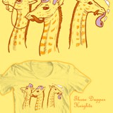 giraffes with mustaches shirt design
