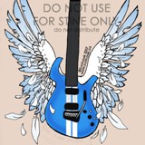 broken-winged guitar tattoo design