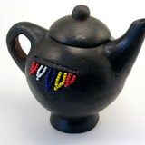 fairtrade beaded clay kettle