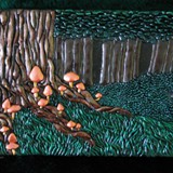 mushrom forest box - polymer clay & acrylic