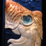 cuttlefish book - polymer clay & acrylic