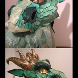 earth dragon mask - textile and resin casting mixed media