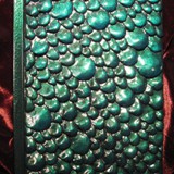 emerald dragonscale book - polymer clay & acrylic