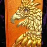 golden phoenix book - polymer clay & acrylic