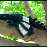 emerald silver dragon soft sculpture