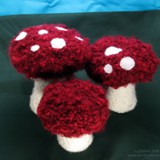 redcap mushrooms soft sculpture